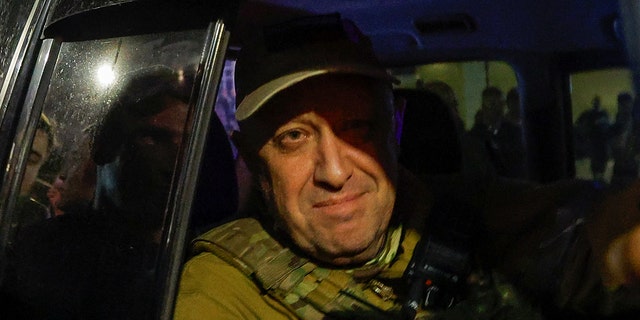 Wagner Group chief Yevgeny Prigozhin in a car
