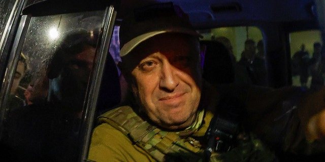 Wagner Group chief Yevgeny Prigozhin in a car