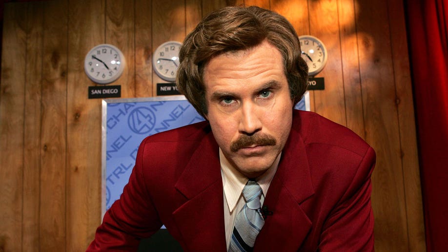 Will Ferrell photographed as Ron Burgundy