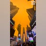 Smoke from Canadian wildfires looms over New York City's Times Square.