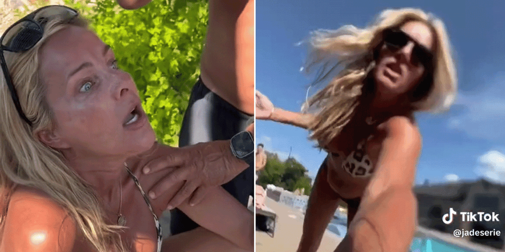 TikTok captures bizarre moment bikini-clad woman unloads racist rant on Latino family: 'Low-class slime' - Vimarsana News