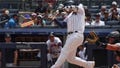 New York Yankees Gleyber Torres hits a two-run home run in the first inning of a baseball game against the Baltimore Orioles, Tuesday, July 4, 2023, in New York.