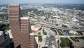 The I-45 running past downtown is shown from the Chase Tower observation floor Tuesday, Sept. 7, 2021, in Houston, Texas.
