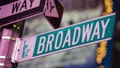 A Broadway street sign is seen at a New York City intersection, Jan. 19, 2012.
