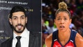 A split photo showing Natasha Cloud and Enes Kanter.