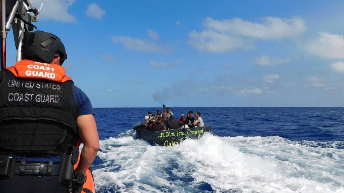 Coast Guard intercepting migrant boat at sea