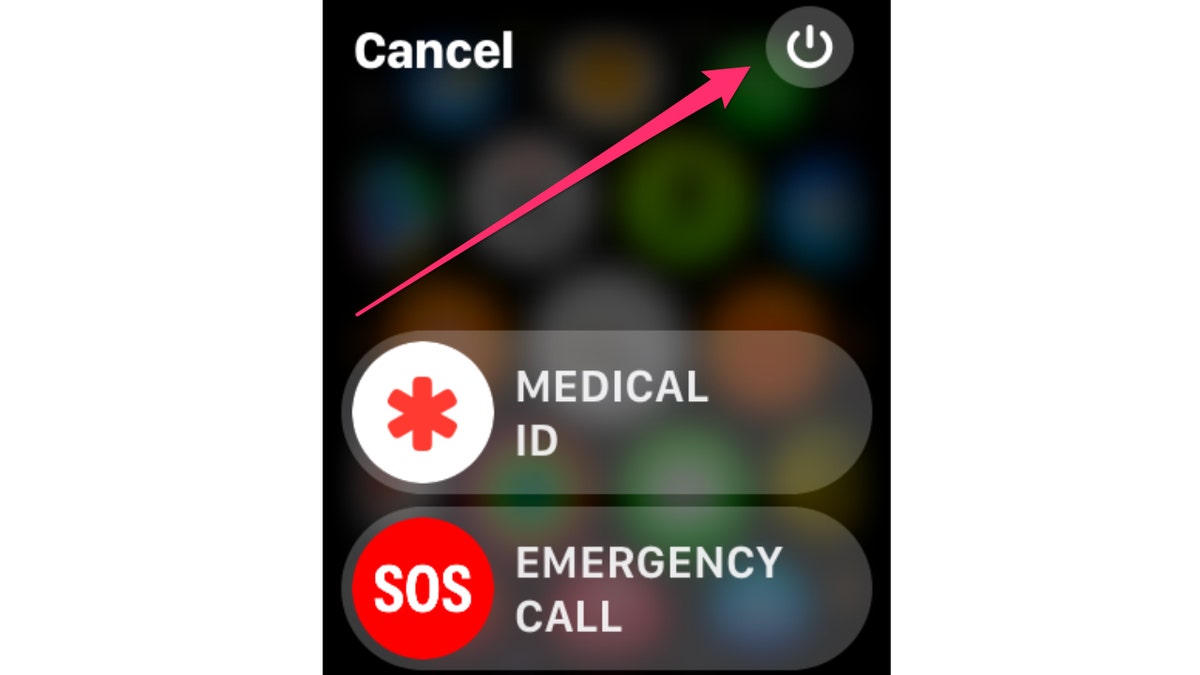 Screenshot of the emergency screen.
