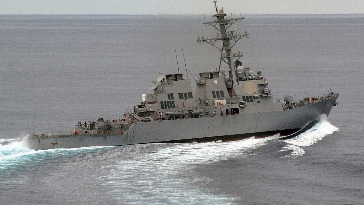 USS MCFAUL patrols waters
