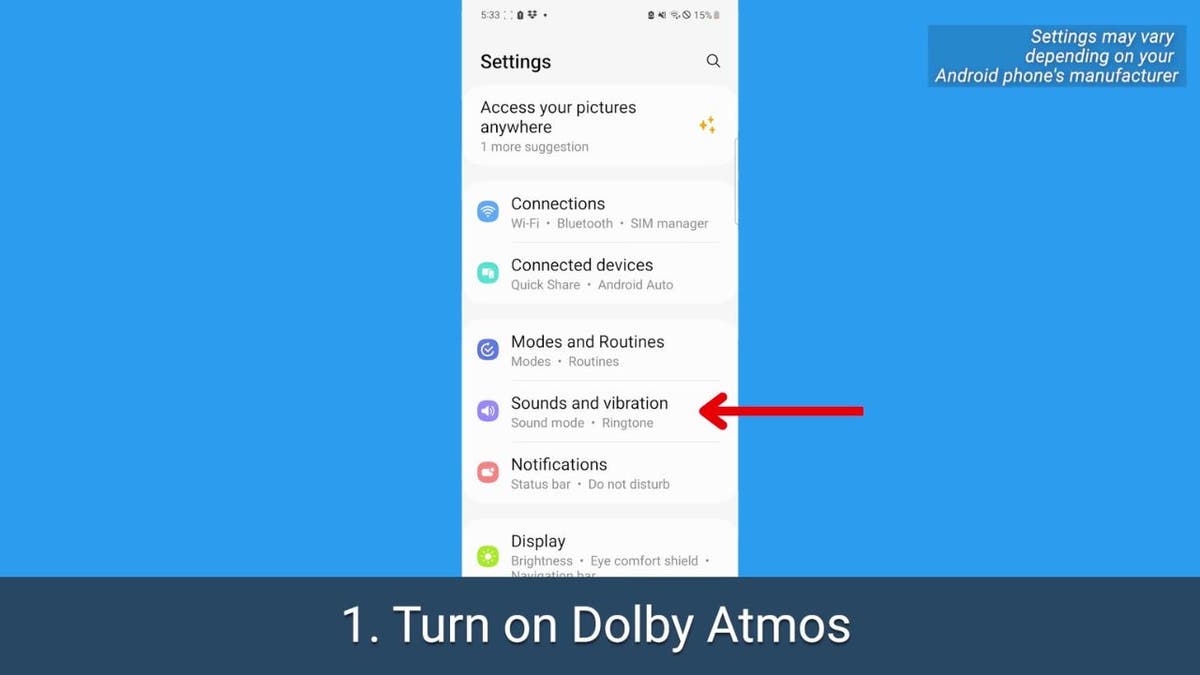 Android screenshot tap sounds and vibrations