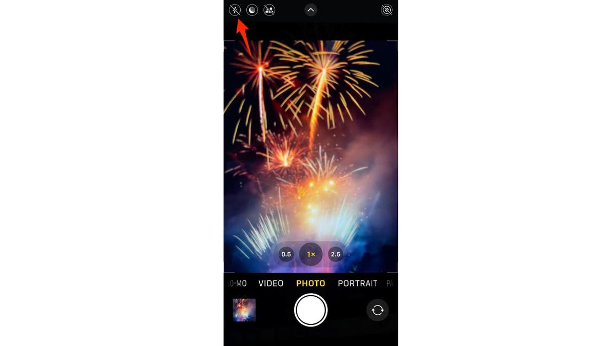 iPhone camera screenshot showing fireworks