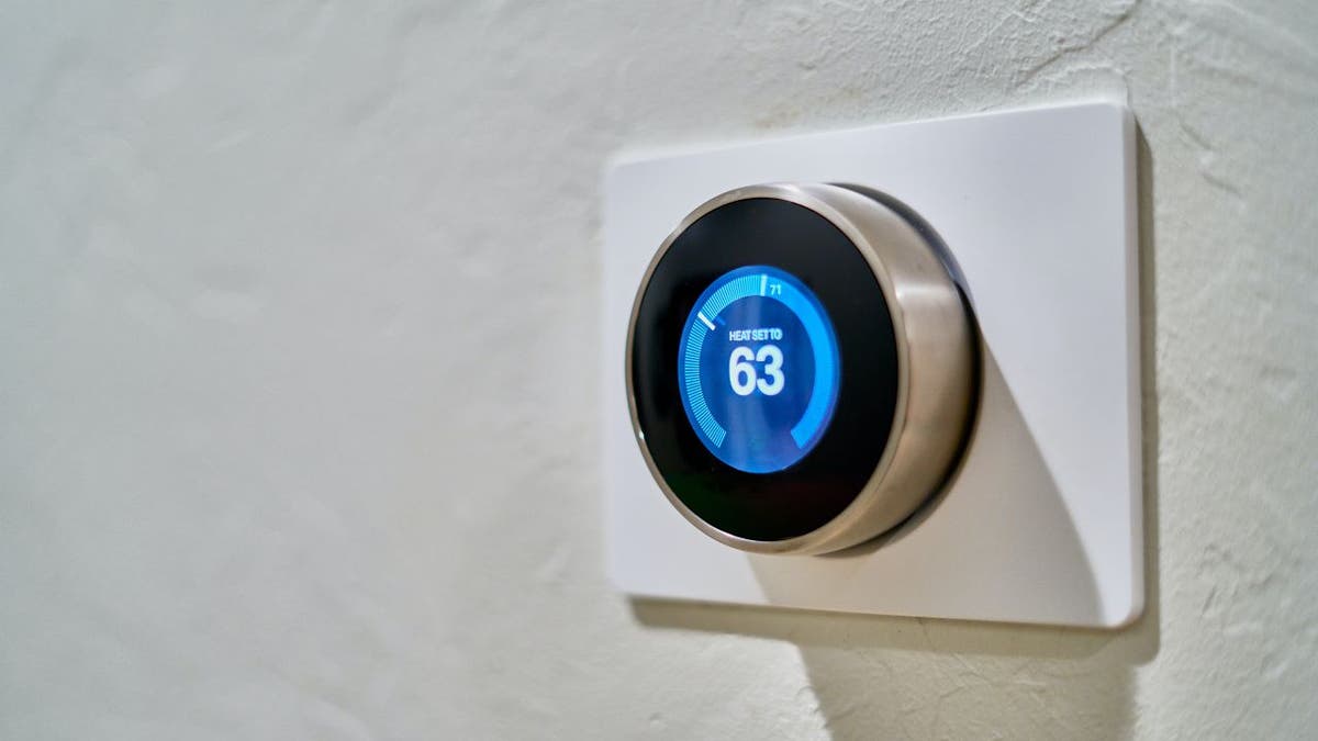 Photo of a smart thermostat.