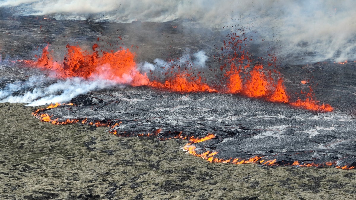 Iceland Volcanic Eruption Just Miles From Capital Caught On Incredible ...