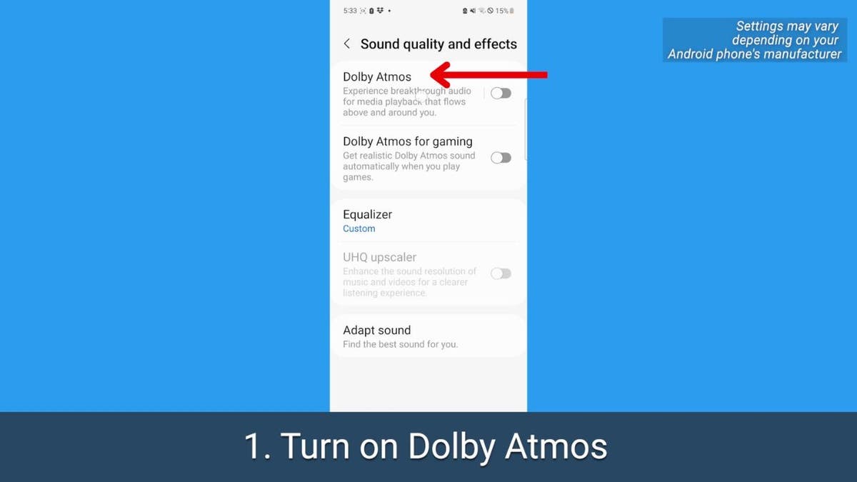 Android screenshot Dolby Atmos