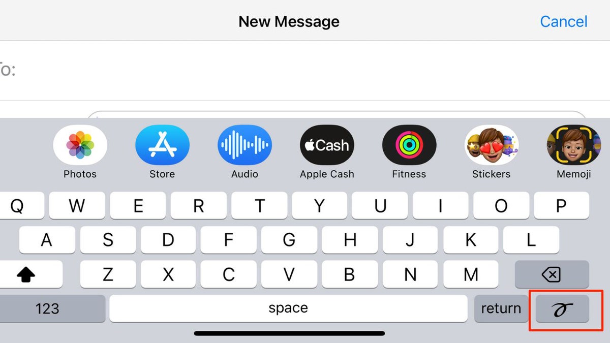 Screenshot of the New Message screen.