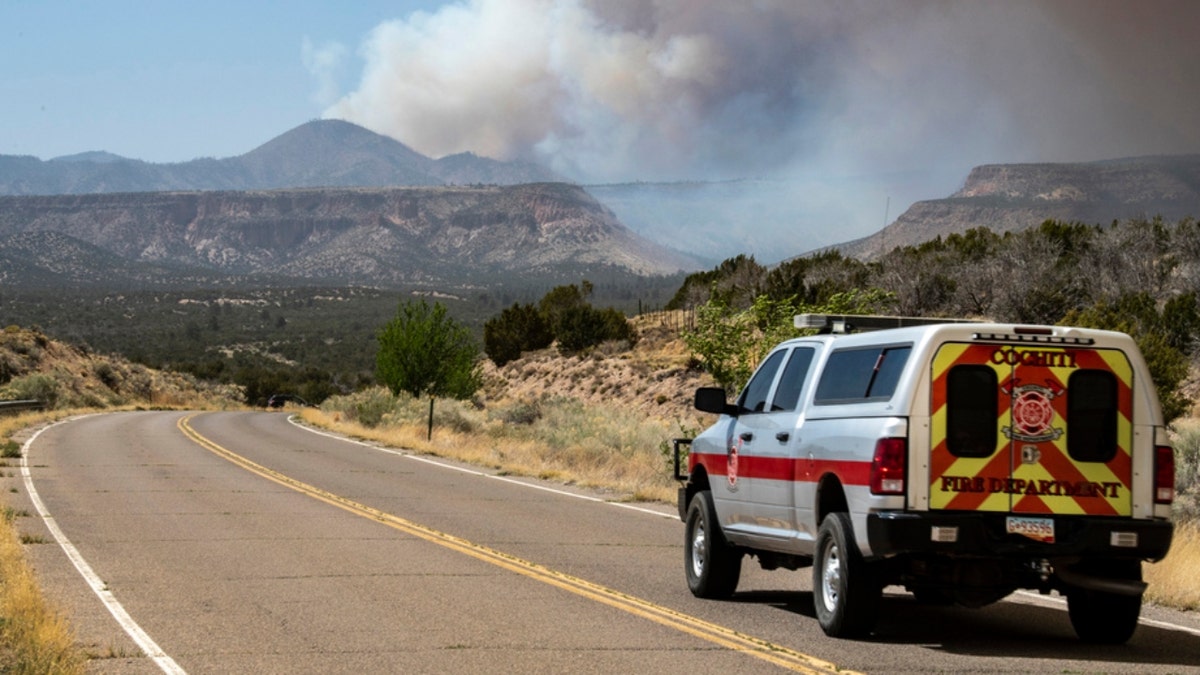 Fire vehicles in Jemez Mountains