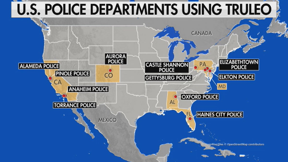Map of American police departments using Truleo