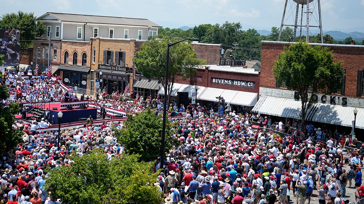 People lining the streets