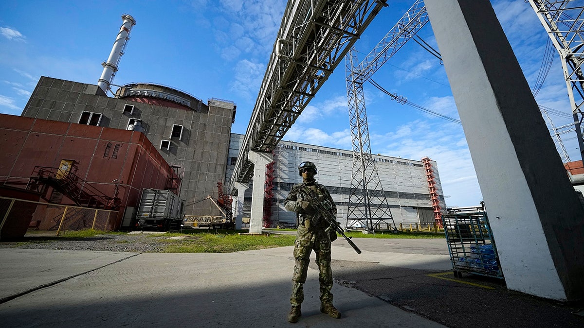 Russian soldier at the Zaporizhzhia nuclear plant