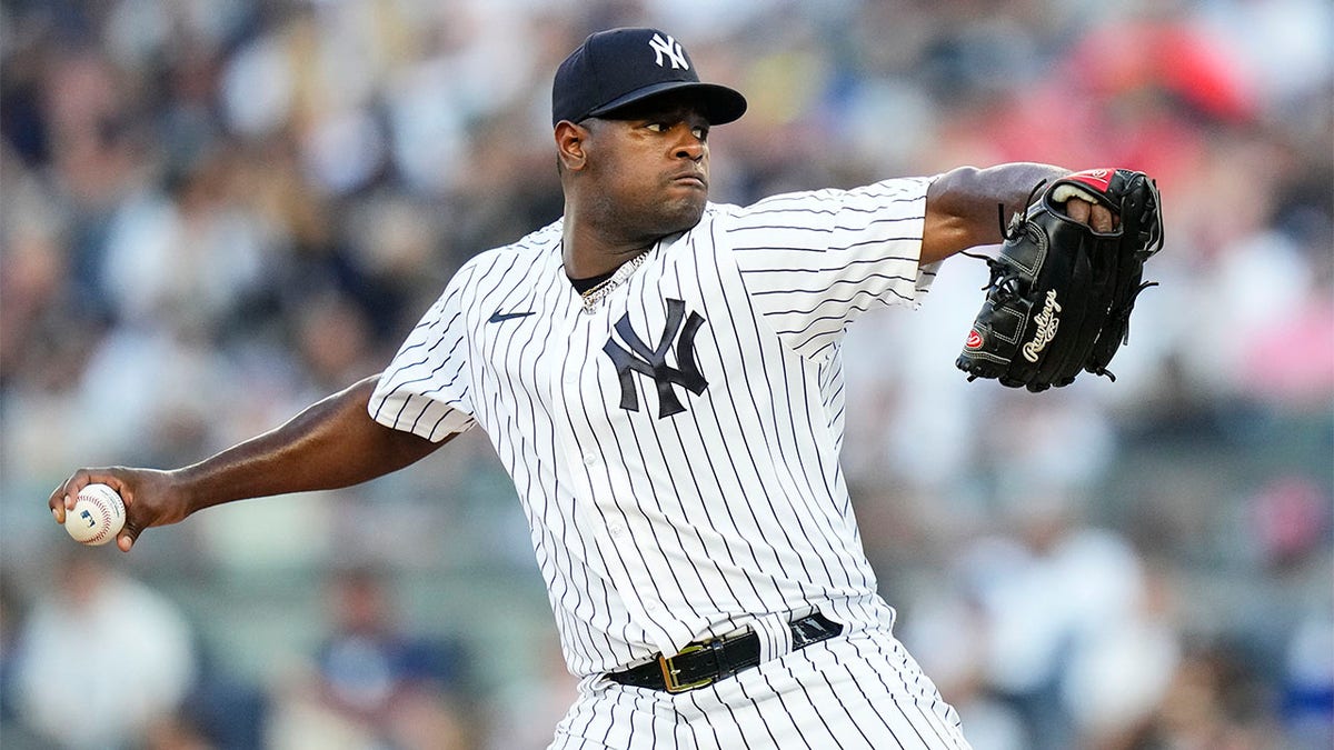 Luis Severino pitches against Baltimore