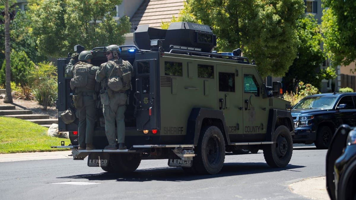 Authorities on armored vehicle