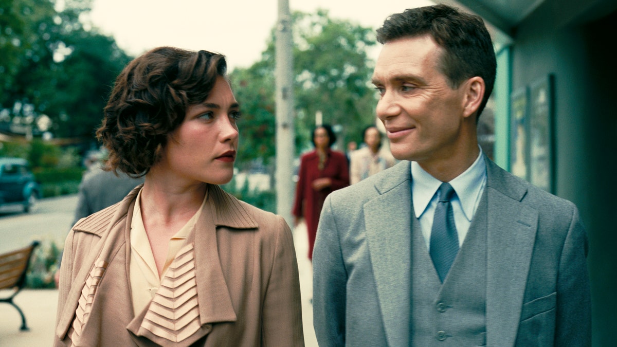 Florence Pugh and Cillian Murphy in a scene from Oppenheimer