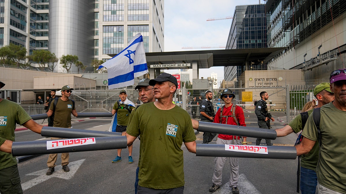 Street view of Israeli military reservists