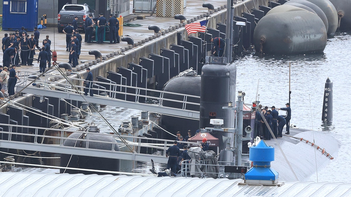 A nuclear-powered submarine