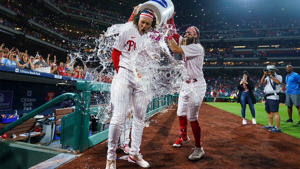 Alec Bohm gets doused