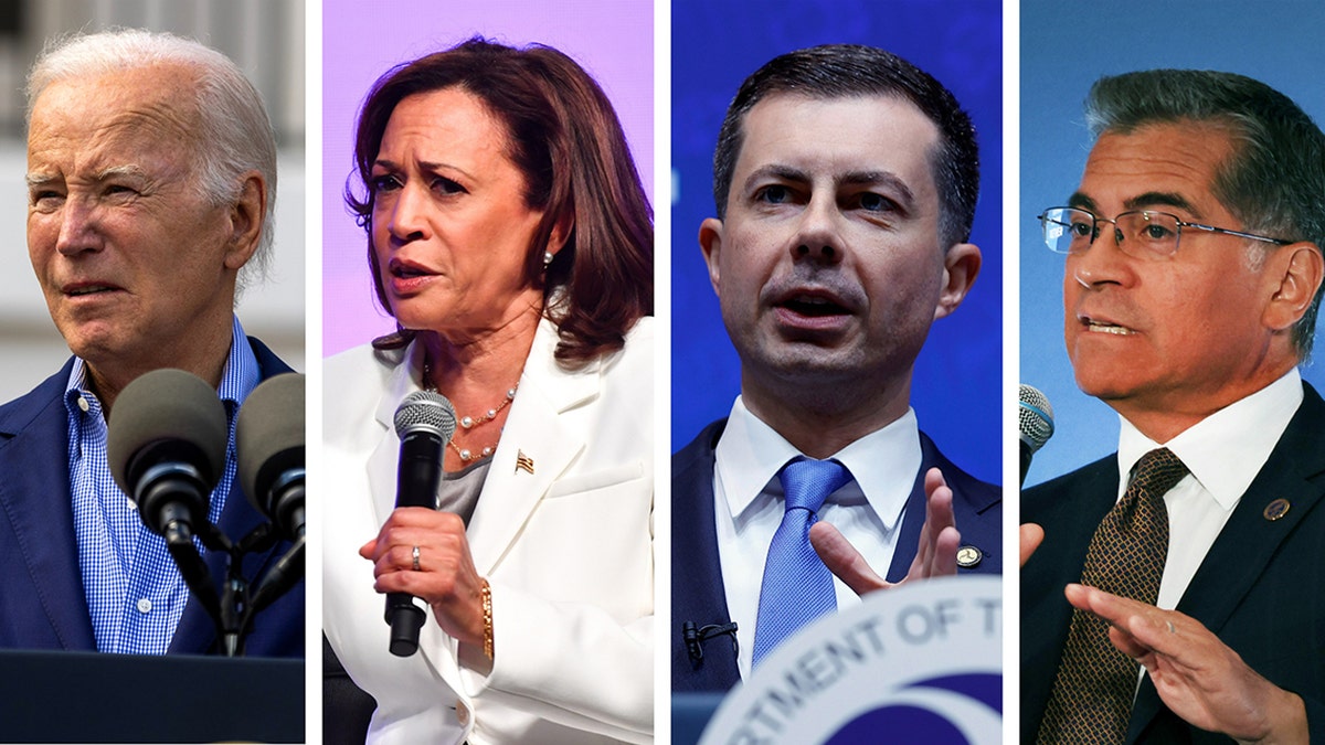 Side-by-side photo of Biden, Harris, Buttigieg, and Becerra.