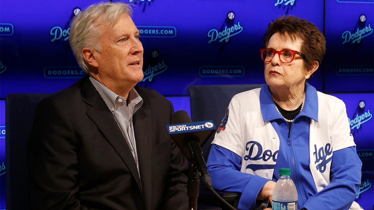 Mark Walter and Billie Jean King at press conference