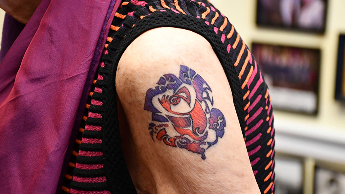 closeup of Rep. DeLauro's tattoo