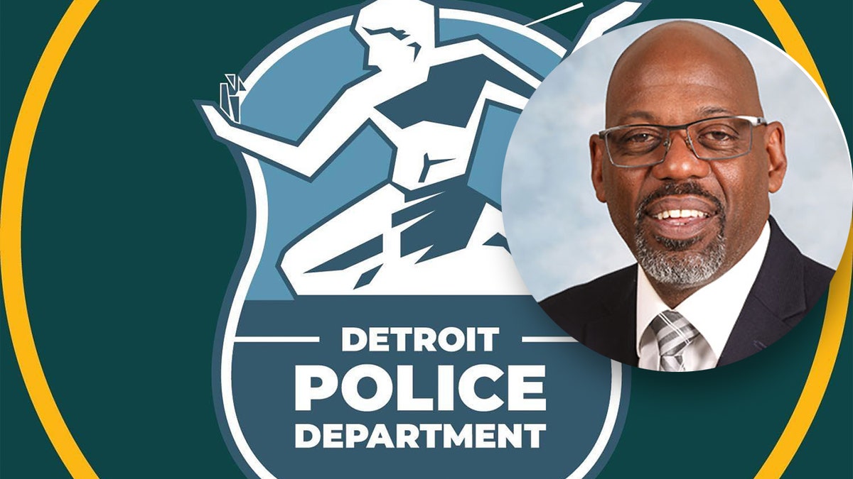 Detroit police logo, main image, Ferguson right inset