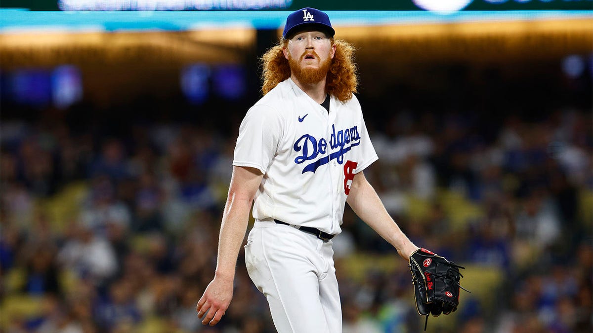Dustin May walks off mound