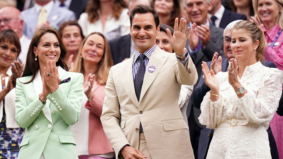 Princess Kate gives Wimbledon champion Roger Federer a lengthy