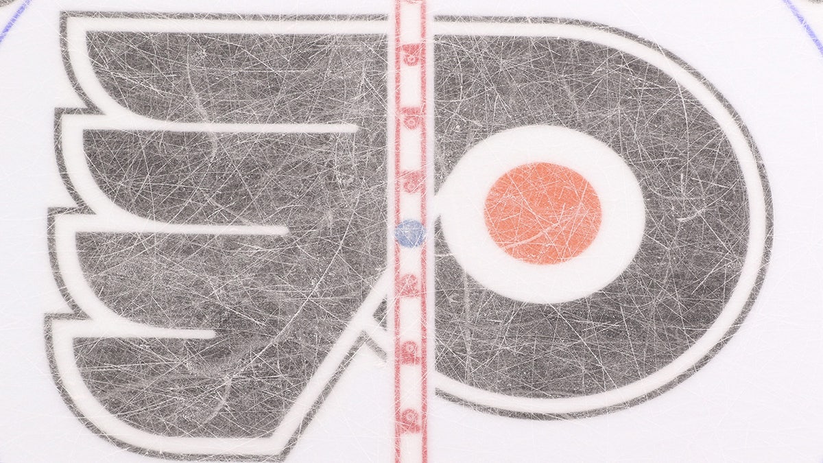 Flyers logo on ice