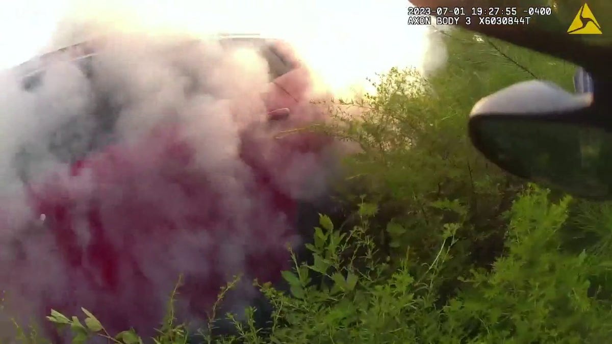 Smoke from car crash