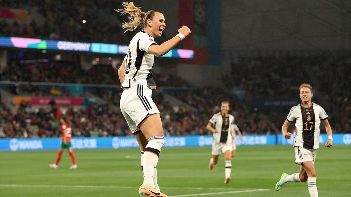Klara Buehl celebrates goal