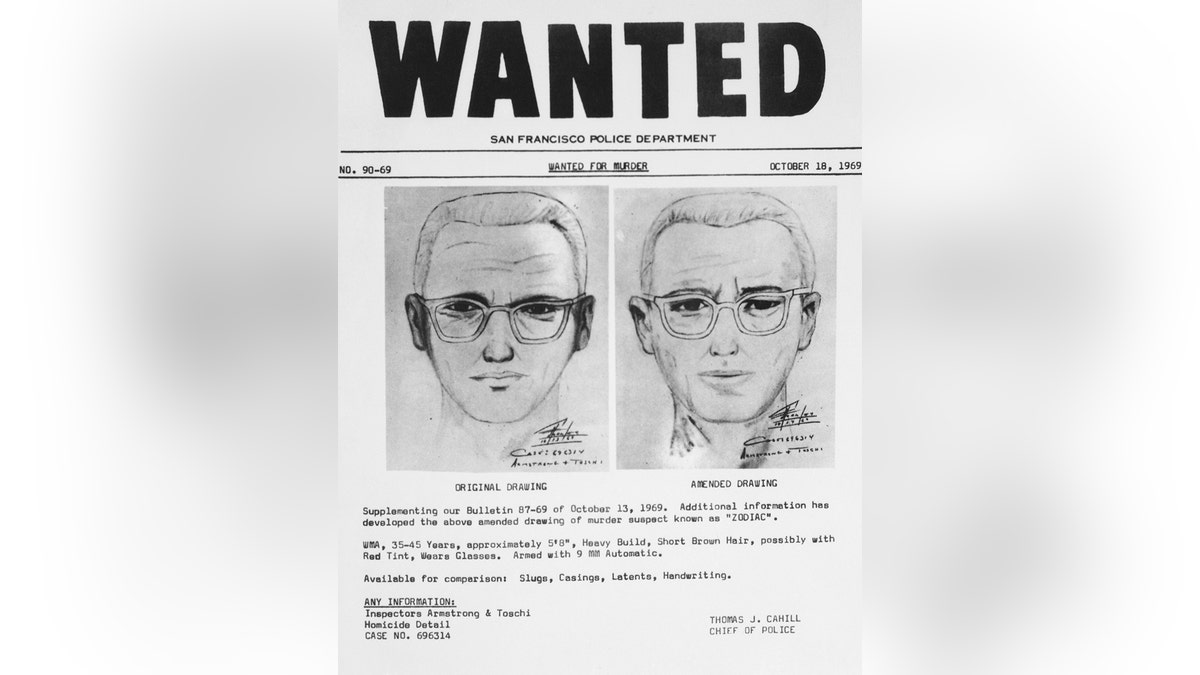 Wanted poster of the man believed to be the Zodiac killer