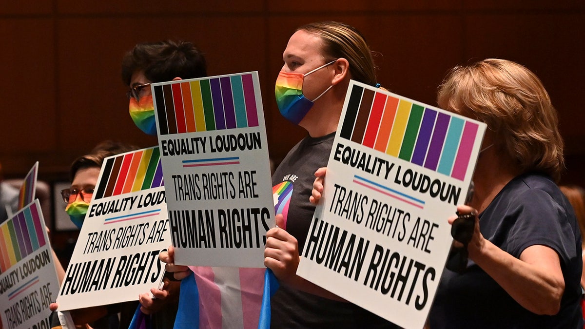 Transgender protesters at Virginia school board meeting