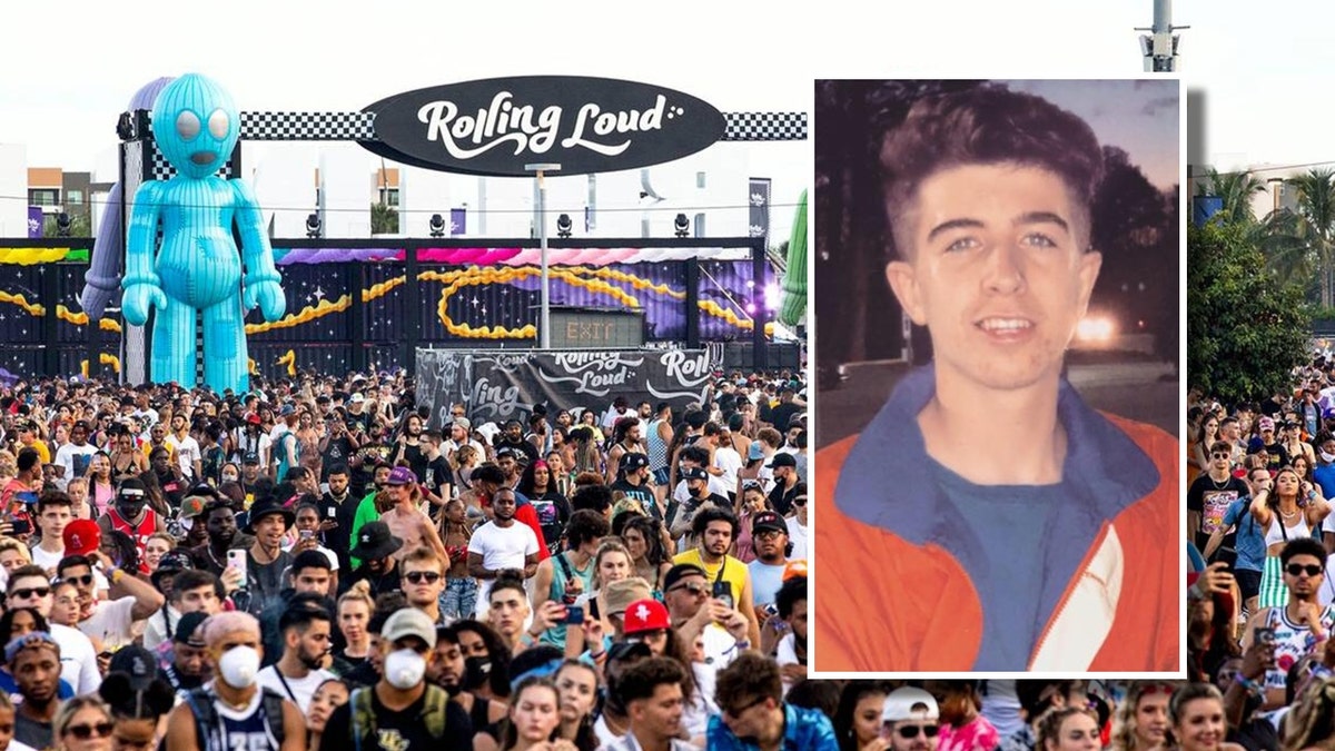An image of the Rolling Loud music festival beneath a smaller photo of Jordan Petrocchi