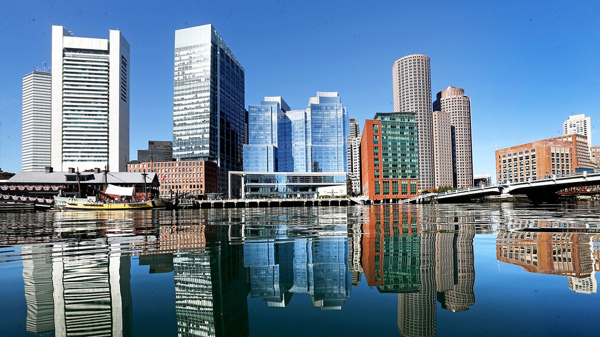 Boston skyline seen from water