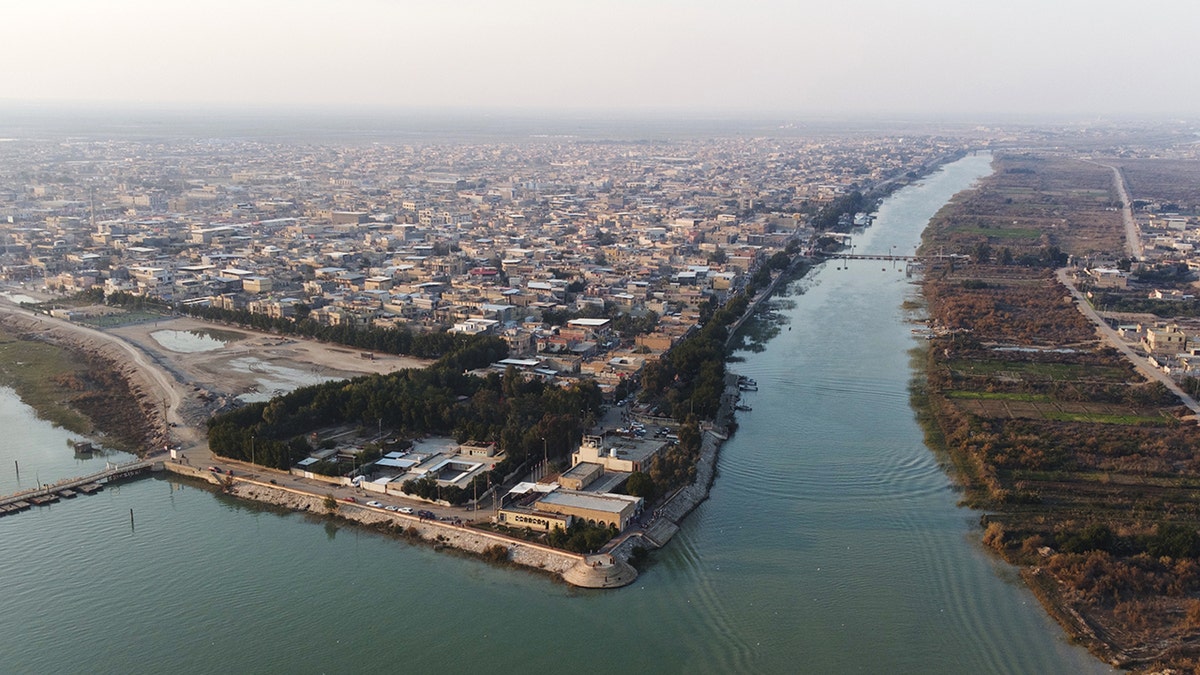 A view of the city, a river