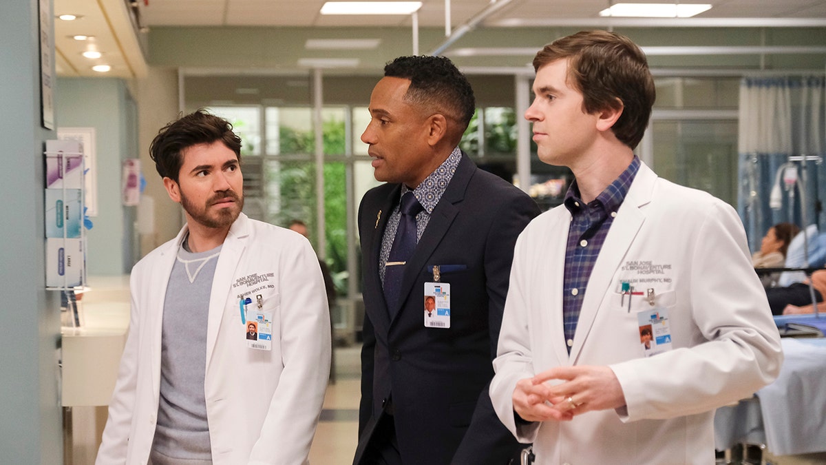 Harper and cast members on the Good Doctor