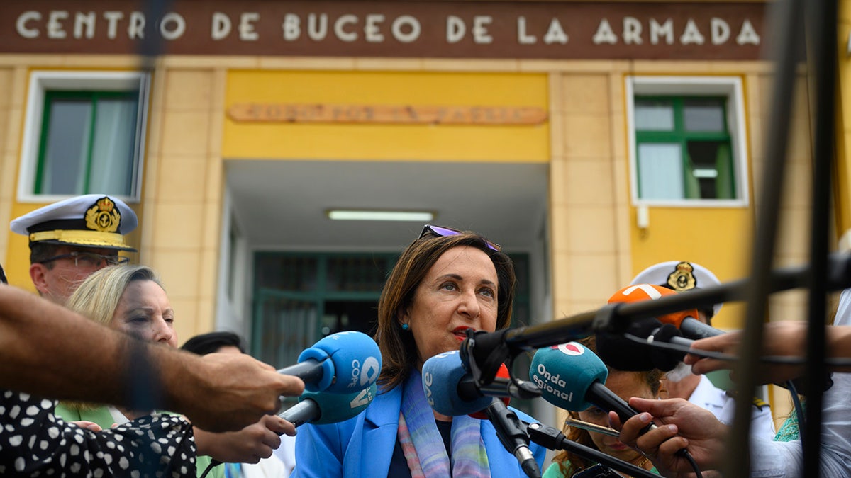 Spain's defense minister answers questions from reporters