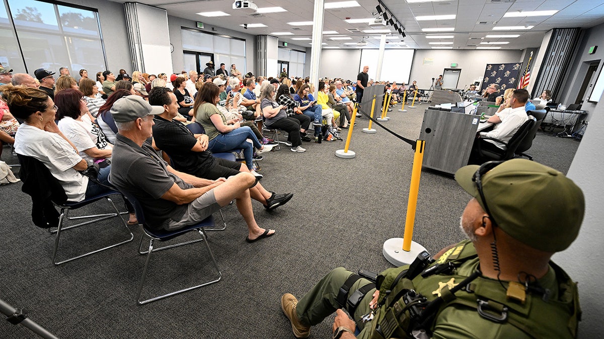 Temecula Valley Unified School District meeting guarded by a Riverside County deputy