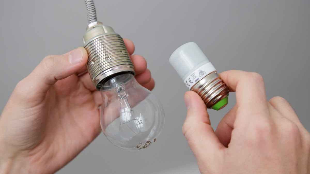 photo of Led, incandescent lightbulbs