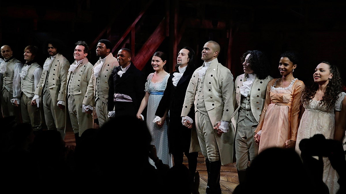 The cast of Hamilton on opening night