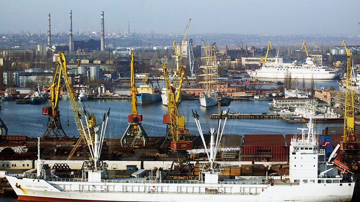 ships docked in Odesa port