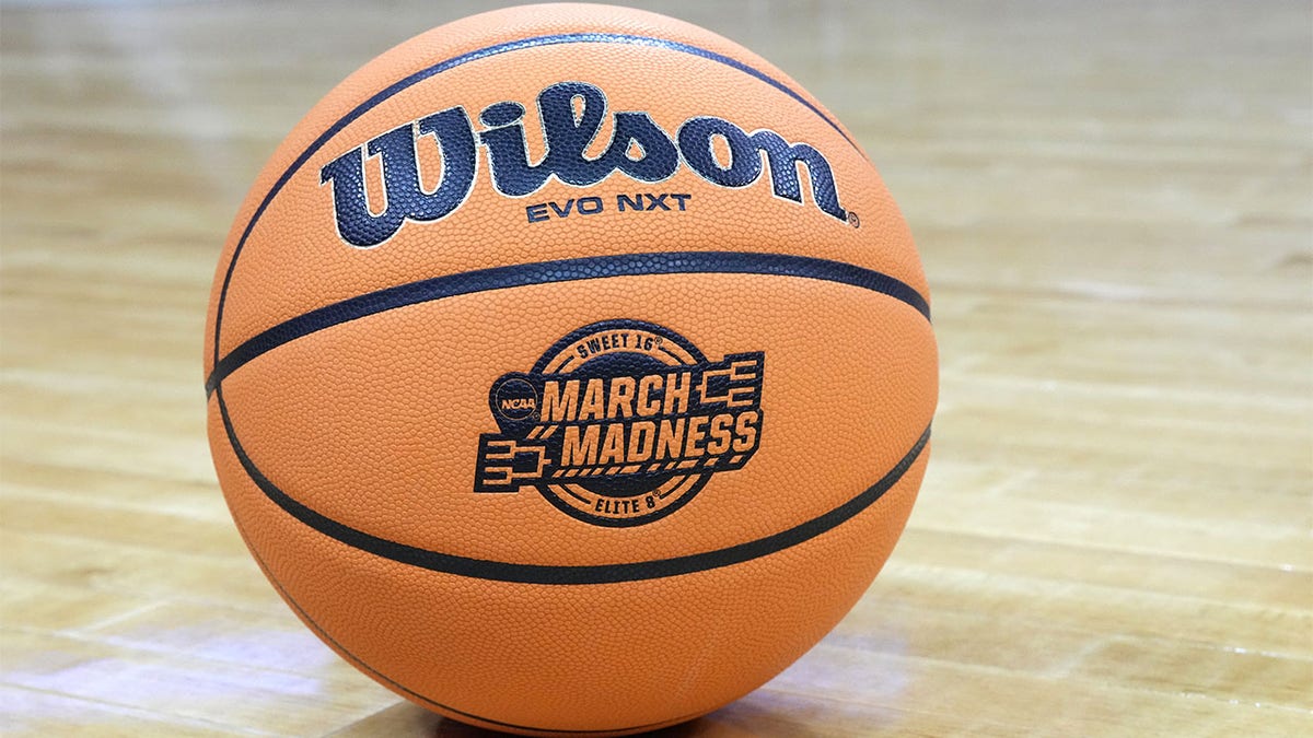 A basketball during the Sweet 16