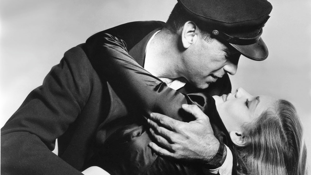 American actors Lauren Bacall and Humphrey Bogart on the set of To Have and Have Not,